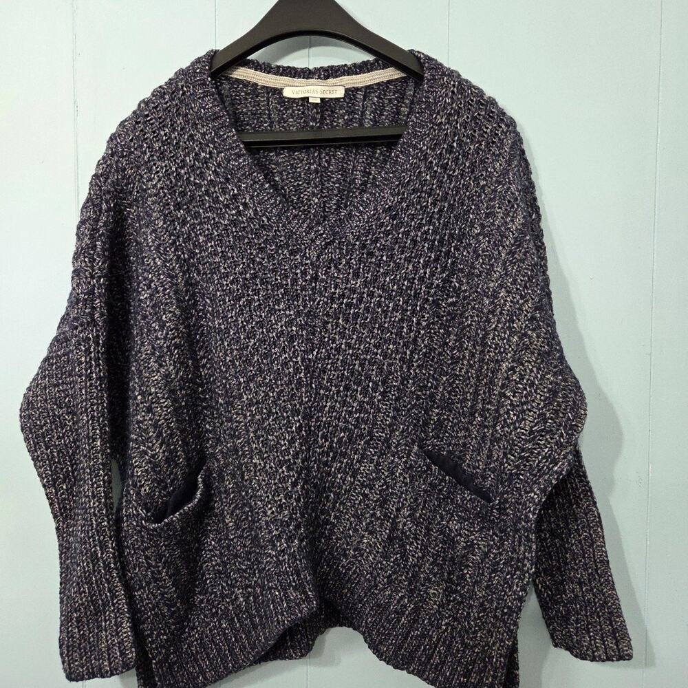 Victoria secret knit sweater womens size S P, wool and cotton blend, blue